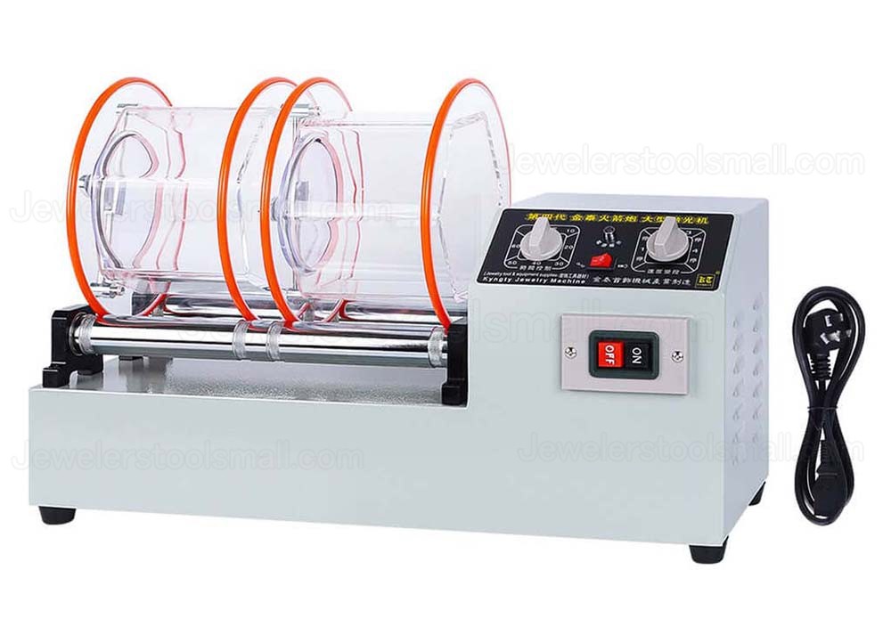 KD-1320 250W 10KG Double Drum Jewelry Rotary Tumbler Machine with 1-4 Levels Adjustable Speed